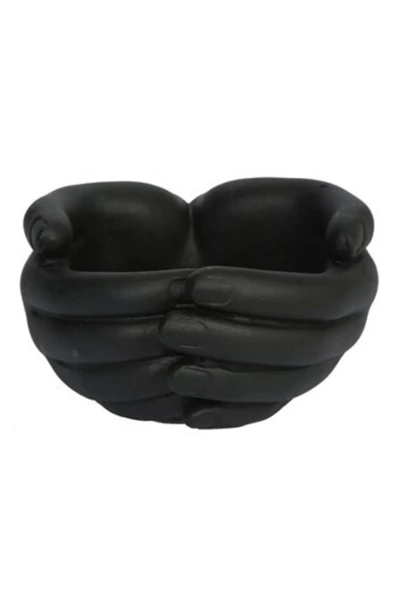 Siyah Avuç Saksı 10x16 cm ürün görseli