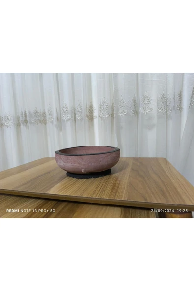 Beyrut Dizayn Çift Taban Taş Vazo Aranjman Bonsai ve Orkide Saksısı - Resim 4