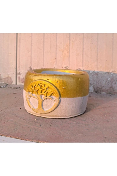 Gold Hayat Ağacı Dizayn çiçek ve orkide saksısı - Resim 2