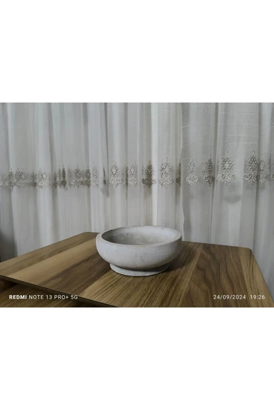 Çift Taban Taş Vazo Aranjman Bonsai ve Orkide Saksısı - Resim 6