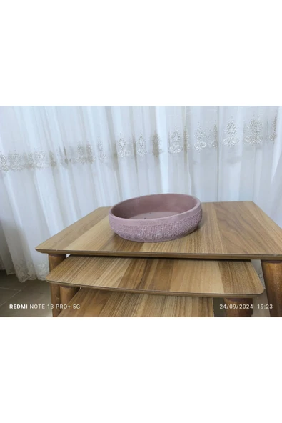 Ser Dizayn Çift Taban Taş Vazo Aranjman Bonsai ve Orkide Saksısı - Resim 2