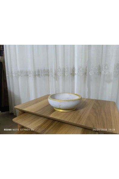 Riyad Dizayn Çift Taban Taş Vazo Aranjman Bonsai ve Orkide Saksısı - Resim 4