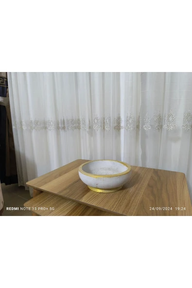 Riyad Dizayn Çift Taban Taş Vazo Aranjman Bonsai ve Orkide Saksısı - Resim 5