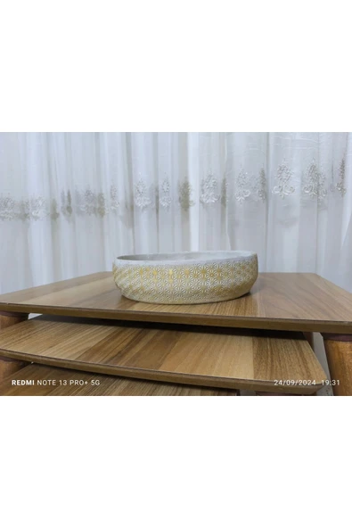 Medine Dizayn Taş Vazo Aranjman Bonsai ve Orkide Saksısı - Resim 3