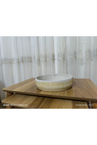 Medine Dizayn Taş Vazo Aranjman Bonsai ve Orkide Saksısı - Resim 2