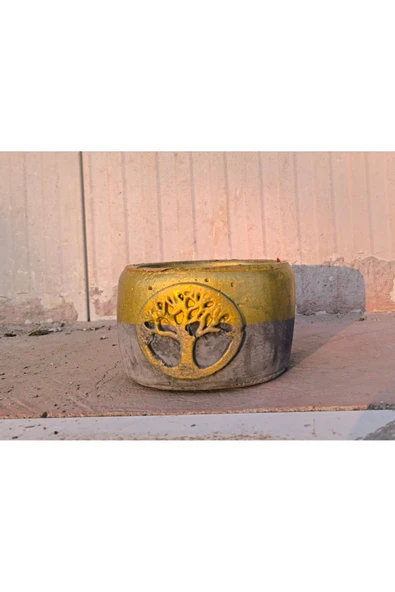 Hayat ağacı taş çiçek ve orkide saksısı - Resim 2