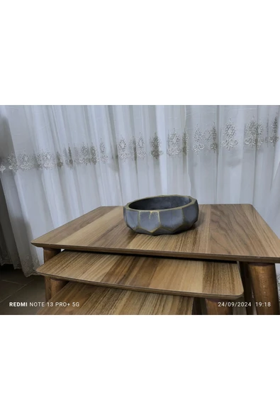 Sao Paulo Dizayn Çift Taban Taş Vazo Aranjman Bonsai ve Orkide Saksısı - Resim 4