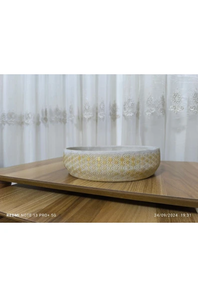 Medine Dizayn Taş Vazo Aranjman Bonsai ve Orkide Saksısı ürün görseli