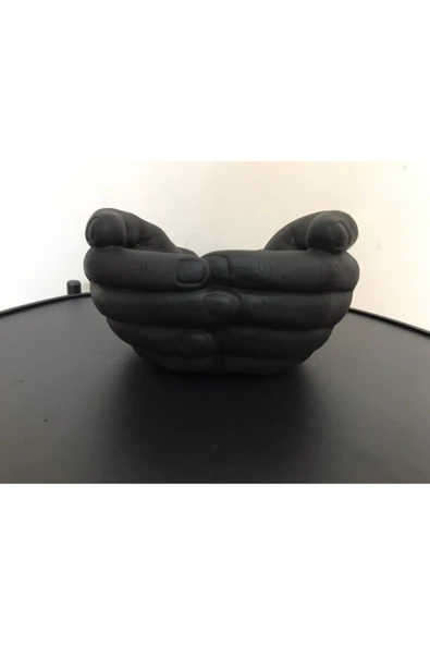 Avuç Içi Şeklinde Siyah Saksı - Resim 5