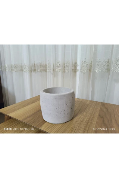 Basra Dizayn Taş Vazo Aranjman Bonsai ve Orkide Saksısı - Resim 3