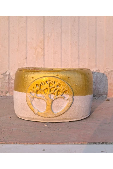 Gold Hayat Ağacı Dizayn çiçek ve orkide saksısı