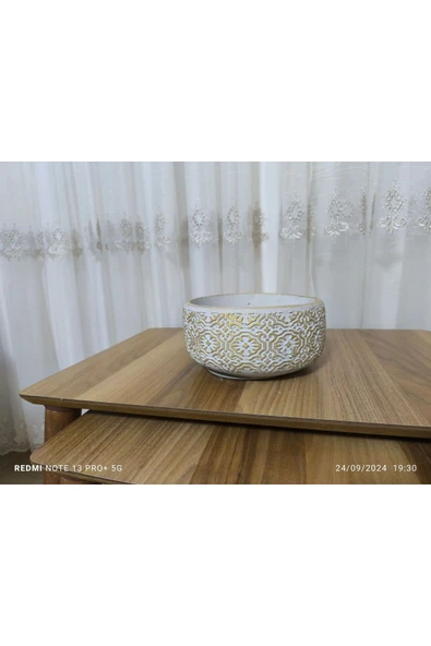 Kudüs Dizayn Taş Vazo Aranjman Bonsai ve Orkide Saksısı ürün görseli 1