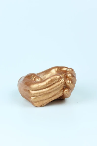 Bronz Avuç Dekoratif Kaktüs Ve Sukulent Beton Saksı - Resim 3