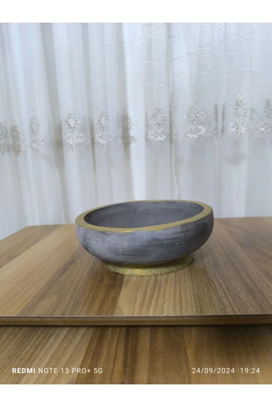 Cidde Dizayn Çift Taban Taş Vazo Aranjman Bonsai ve Orkide Saksısı ürün görseli