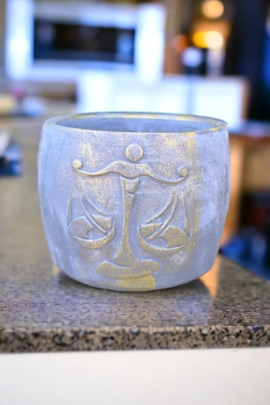 Avukatlara Özel Adalet temalı taş saksı - Resim 3