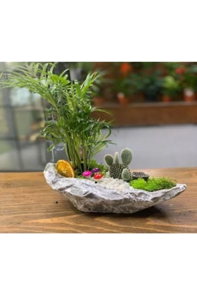 Kayık Taş Saksı - Resim 3