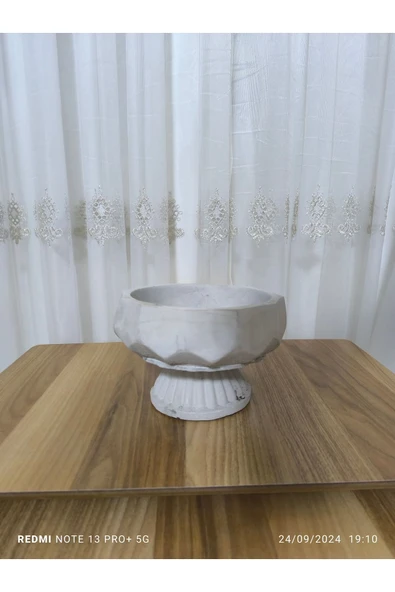 Cordoba Dizayn  Tabaklı Taş Vazo Aranjman Bonsai ve Orkide Saksısı - Resim 2