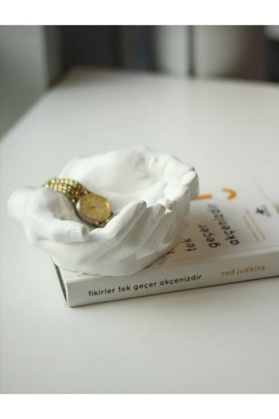 Handmade Doğal Beton El, Avuç Dekoratif Kase, Saksı, Takı,kartvizit Vs. Çok Amaçlı Organizer