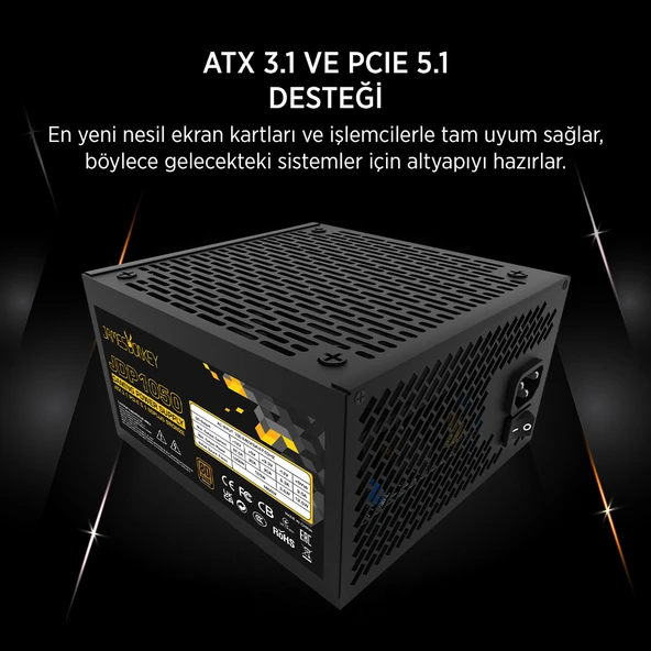 James Donkey JDP1050 APFC 12CM 1050W Bronze 80+ ATX 3.1 PCI-E 5.1 Power Supply - 3 Yil Garantili - 4