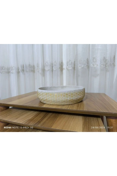 Medine Dizayn Taş Vazo Aranjman Bonsai ve Orkide Saksısı - Resim 4