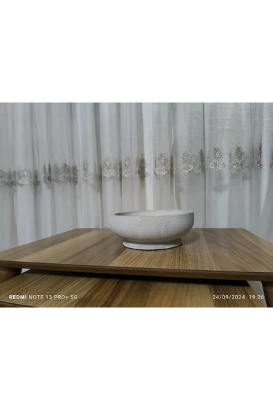 Çift Taban Taş Vazo Aranjman Bonsai ve Orkide Saksısı - Resim 4