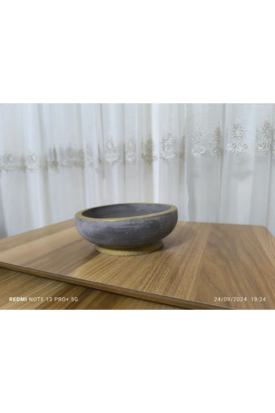 Cidde Dizayn Çift Taban Taş Vazo Aranjman Bonsai ve Orkide Saksısı - Resim 7