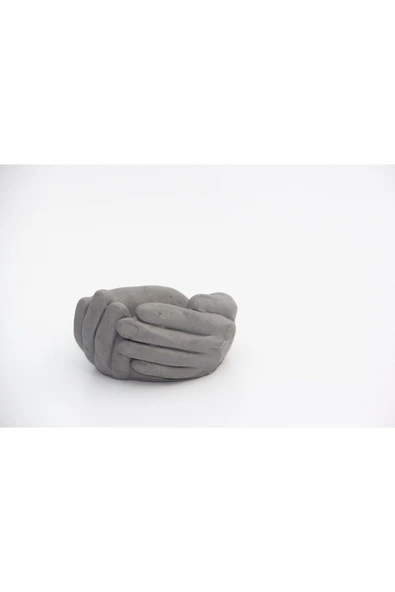 Avuç Saksi 3 Adet - El Yapimi Beton Saksi Özel Tasarim - Resim 5