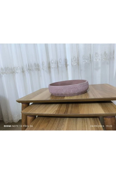 Ser Dizayn Çift Taban Taş Vazo Aranjman Bonsai ve Orkide Saksısı - Resim 3