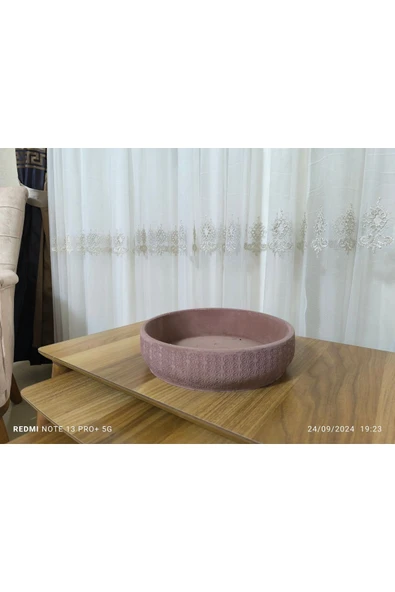 Taif Dizayn Çift Taban Taş Vazo Aranjman Bonsai ve Orkide Saksısı - Resim 5