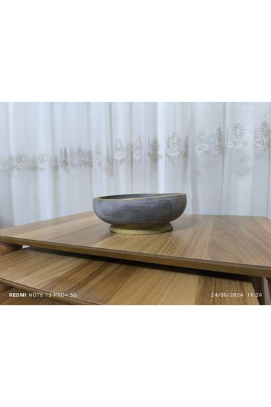 Cidde Dizayn Çift Taban Taş Vazo Aranjman Bonsai ve Orkide Saksısı - Resim 4