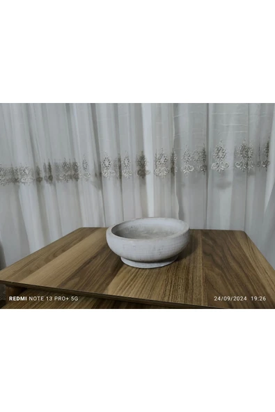 Çift Taban Taş Vazo Aranjman Bonsai ve Orkide Saksısı ürün görseli