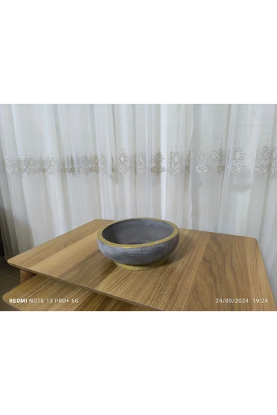 Cidde Dizayn Çift Taban Taş Vazo Aranjman Bonsai ve Orkide Saksısı - Resim 5