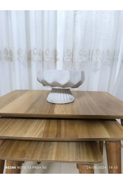 Cordoba Dizayn  Tabaklı Taş Vazo Aranjman Bonsai ve Orkide Saksısı - Resim 5