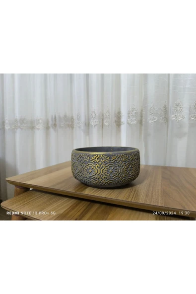 Tebriz Dizayn Taş Vazo Aranjman Bonsai ve Orkide Saksısı - Resim 4