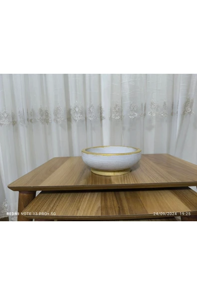 Riyad Dizayn Çift Taban Taş Vazo Aranjman Bonsai ve Orkide Saksısı ürün görseli