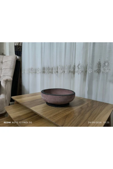 Beyrut Dizayn Çift Taban Taş Vazo Aranjman Bonsai ve Orkide Saksısı - Resim 2