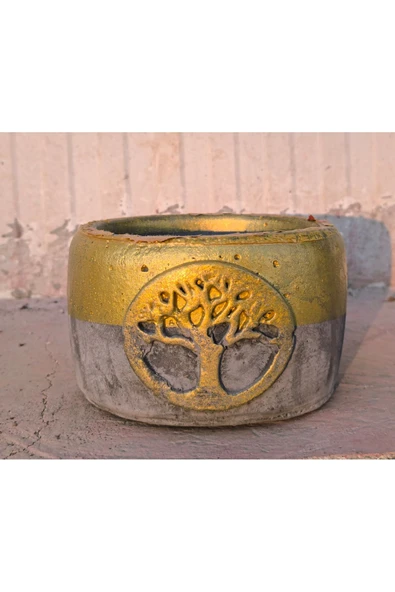 Hayat ağacı taş çiçek ve orkide saksısı - Resim 3