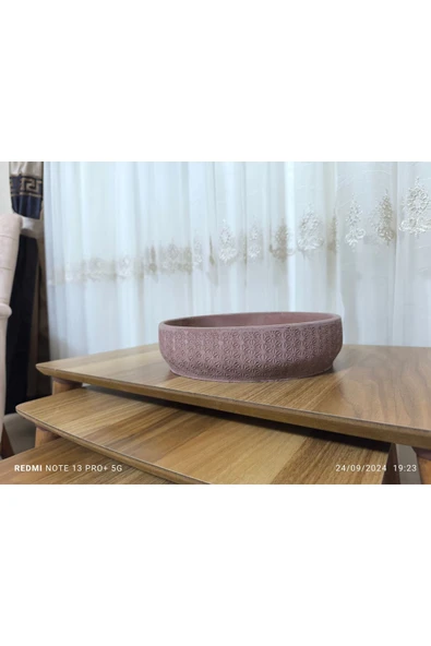 Taif Dizayn Çift Taban Taş Vazo Aranjman Bonsai ve Orkide Saksısı - Resim 4