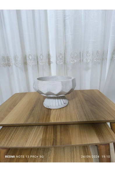 Cordoba Dizayn  Tabaklı Taş Vazo Aranjman Bonsai ve Orkide Saksısı - Resim 6