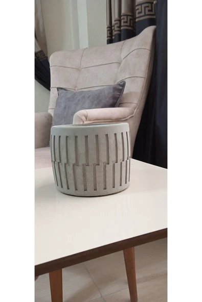 Gri Beton Saksı - Resim 5