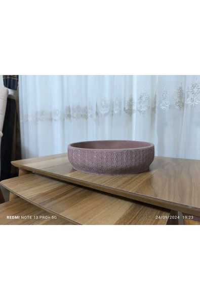 Taif Dizayn Çift Taban Taş Vazo Aranjman Bonsai ve Orkide Saksısı - Resim 6