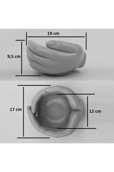 , Beton Saksı, Kaktüs & Sukulent Saksısı, Ev & Ofis Bitkisi, Saksı, Şekerlik, Dresuar, Elle Boyama - Resim 6