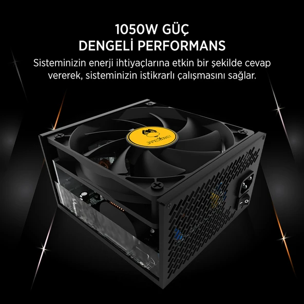 James Donkey JDP1050 APFC 12CM 1050W Bronze 80+ ATX 3.1 PCI-E 5.1 Power Supply - 3 Yil Garantili - 2