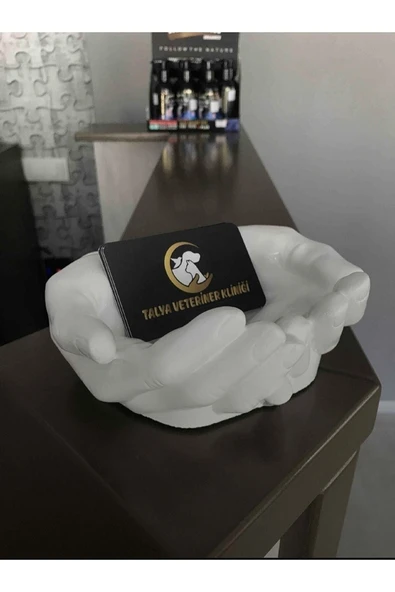 Handmade Doğal Beton El, Avuç Dekoratif Kase, Saksı, Takı,kartvizit Vs. Çok Amaçlı Organizer - 4