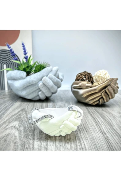 Dekoratif siyah mermer renkli avuç saksı 13cm ürün görseli