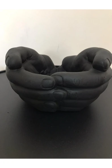 Avuç Içi Şeklinde Siyah Saksı - Resim 3