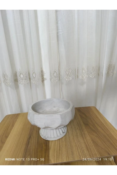 Cordoba Dizayn  Tabaklı Taş Vazo Aranjman Bonsai ve Orkide Saksısı - Resim 4