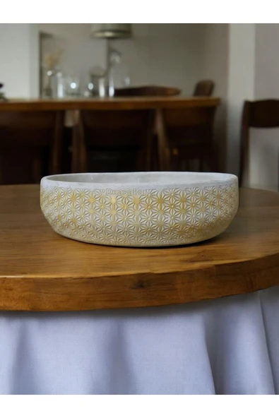 Beton Aranjman Orkide ve Bonsai Saksısı 25*8 cm - Resim 2