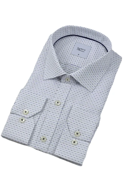 Erkek Klasik Puantiyeli  Uzun Kol Gömlek 3706 BGL-ST04395 - Resim 8