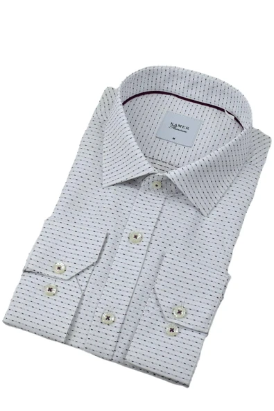 Erkek Klasik Puantiyeli  Uzun Kol Gömlek 3706 BGL-ST04395 - Resim 2